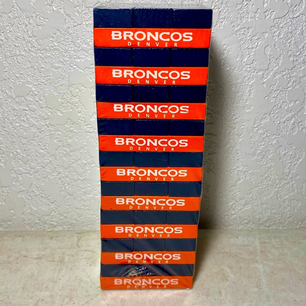 Denver Broncos Tabletop Stackers Wood Blocks Game Wild Sports NFL Football 5280